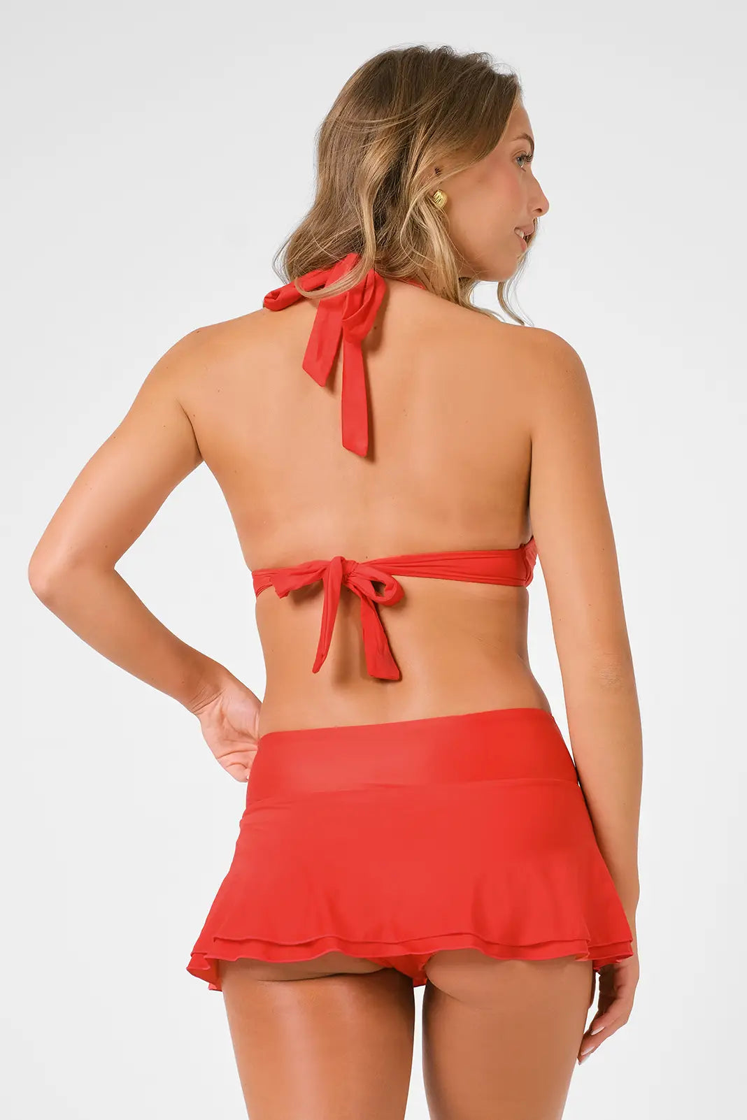 Serina Ruffled Skort / Red Hot Gloss