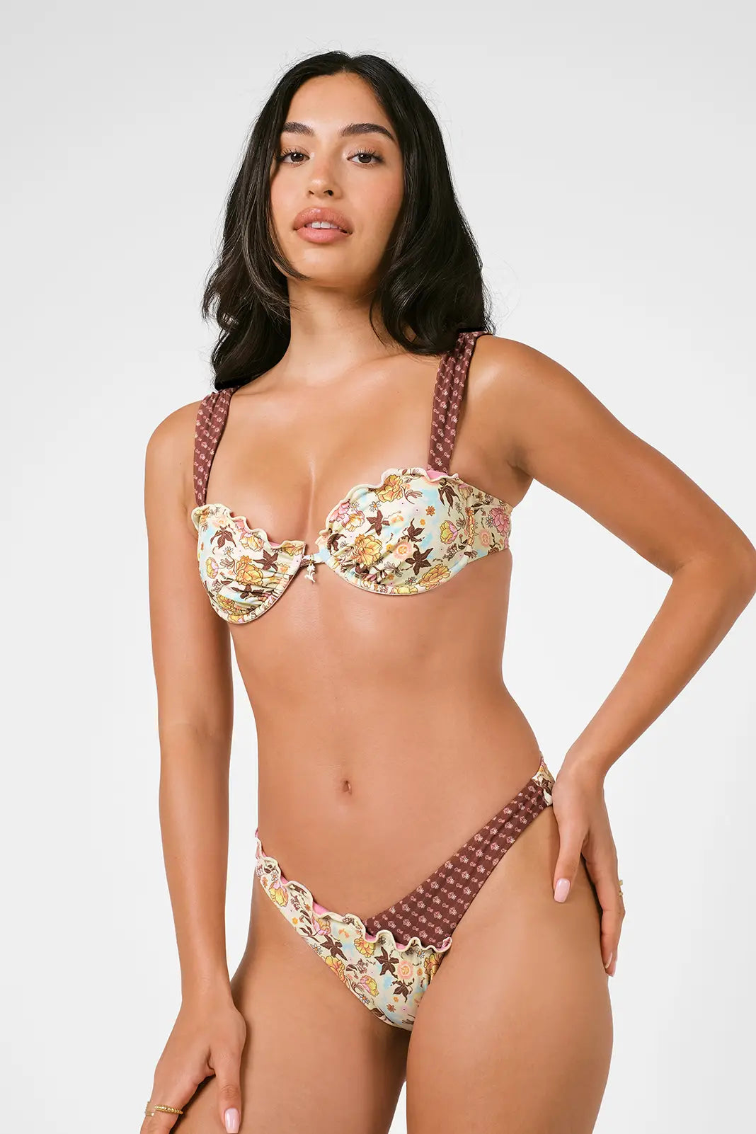 Harper Ruffled Underwire Top / Passiflora