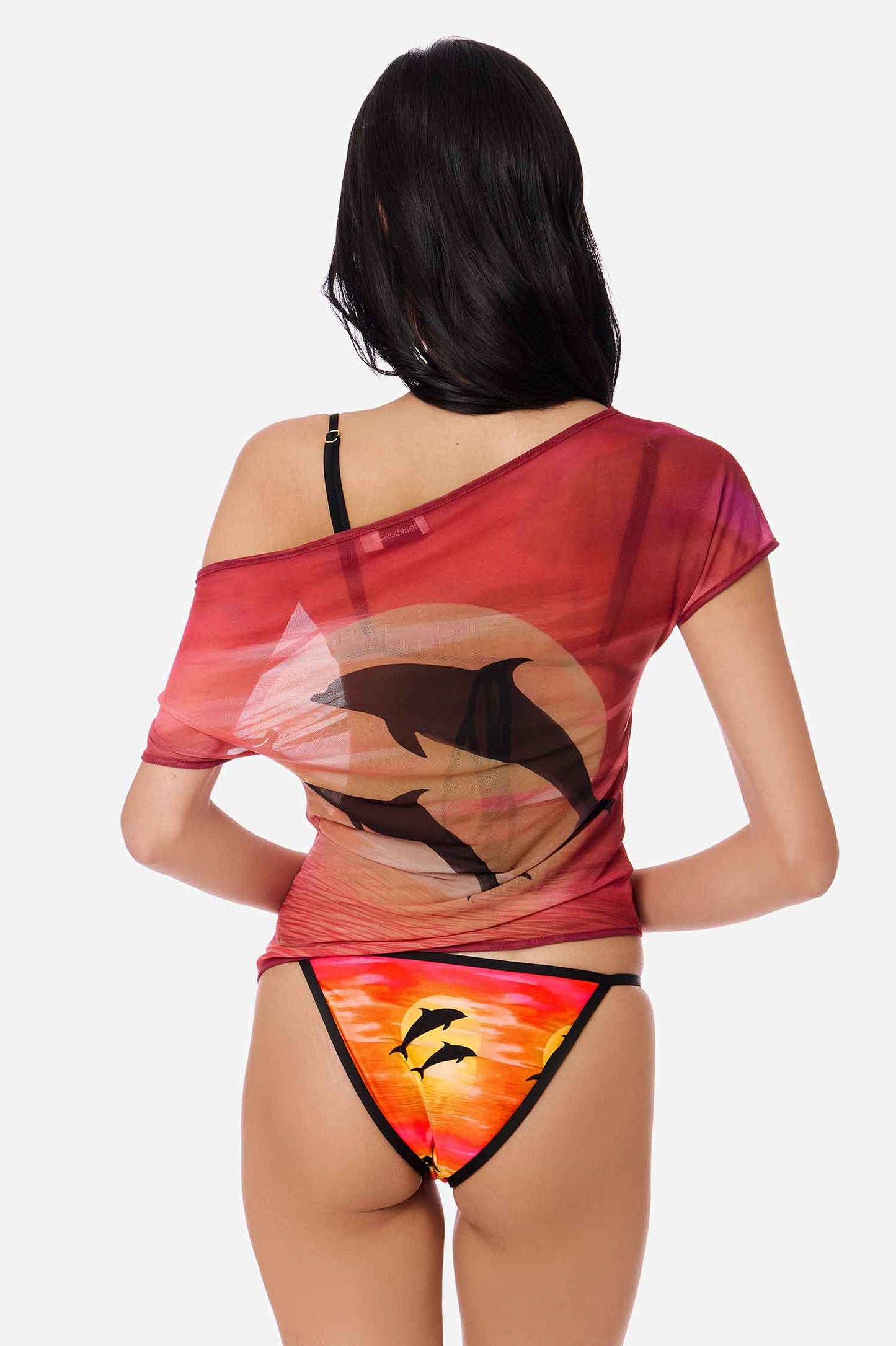 Selah Slouchy Mesh Cover Up Top / Sunset Rider