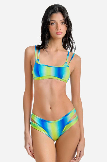 Mireya Double-Layer Bralette Top / Wavelength