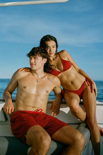 Kelly Triangle Top / Cherry Wine Pointelle