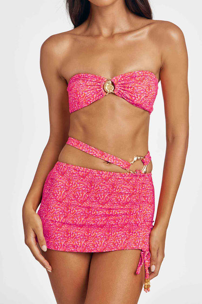 Noelani Split-Waist Mini Skirt / Spice Isle
