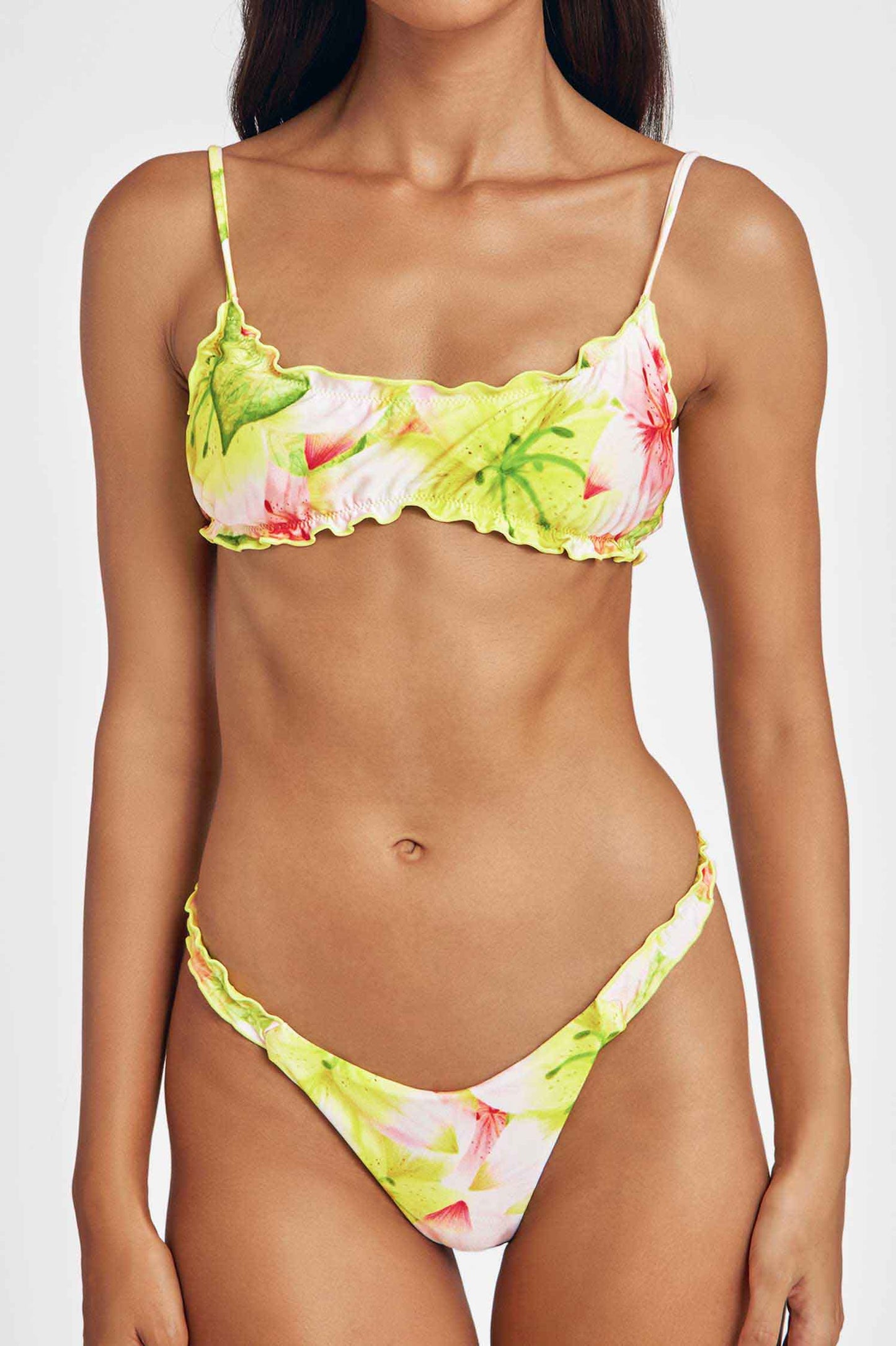 Darby Frilled Bralette Top / Aruba