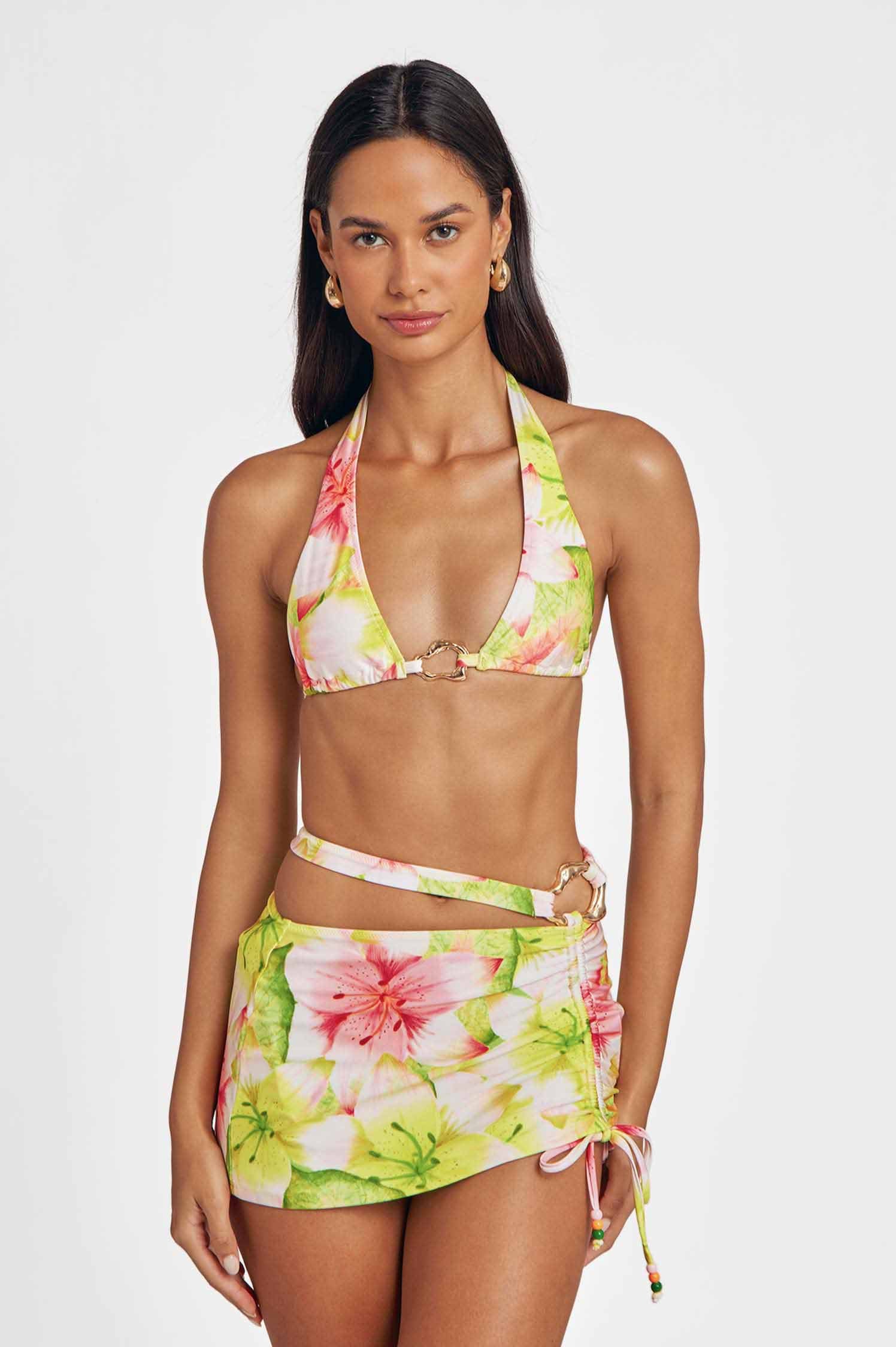 Noelani Split-Waist Mini Skirt / Aruba