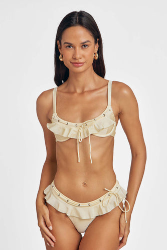 Debi Ruffled Underwire Top / Butter Yellow