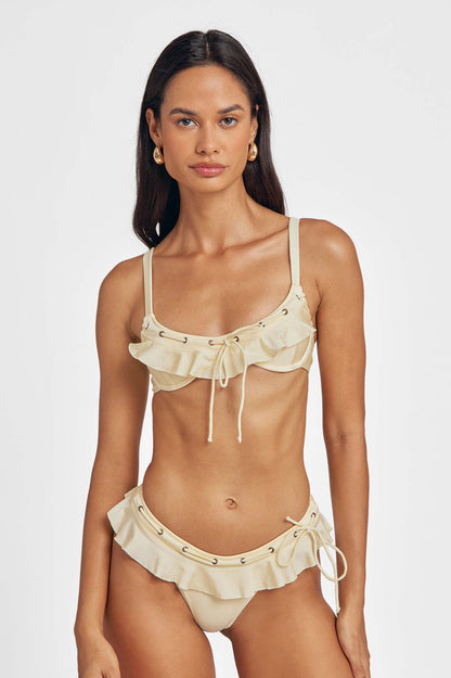 Debi Ruffled Underwire Top / Butter Yellow