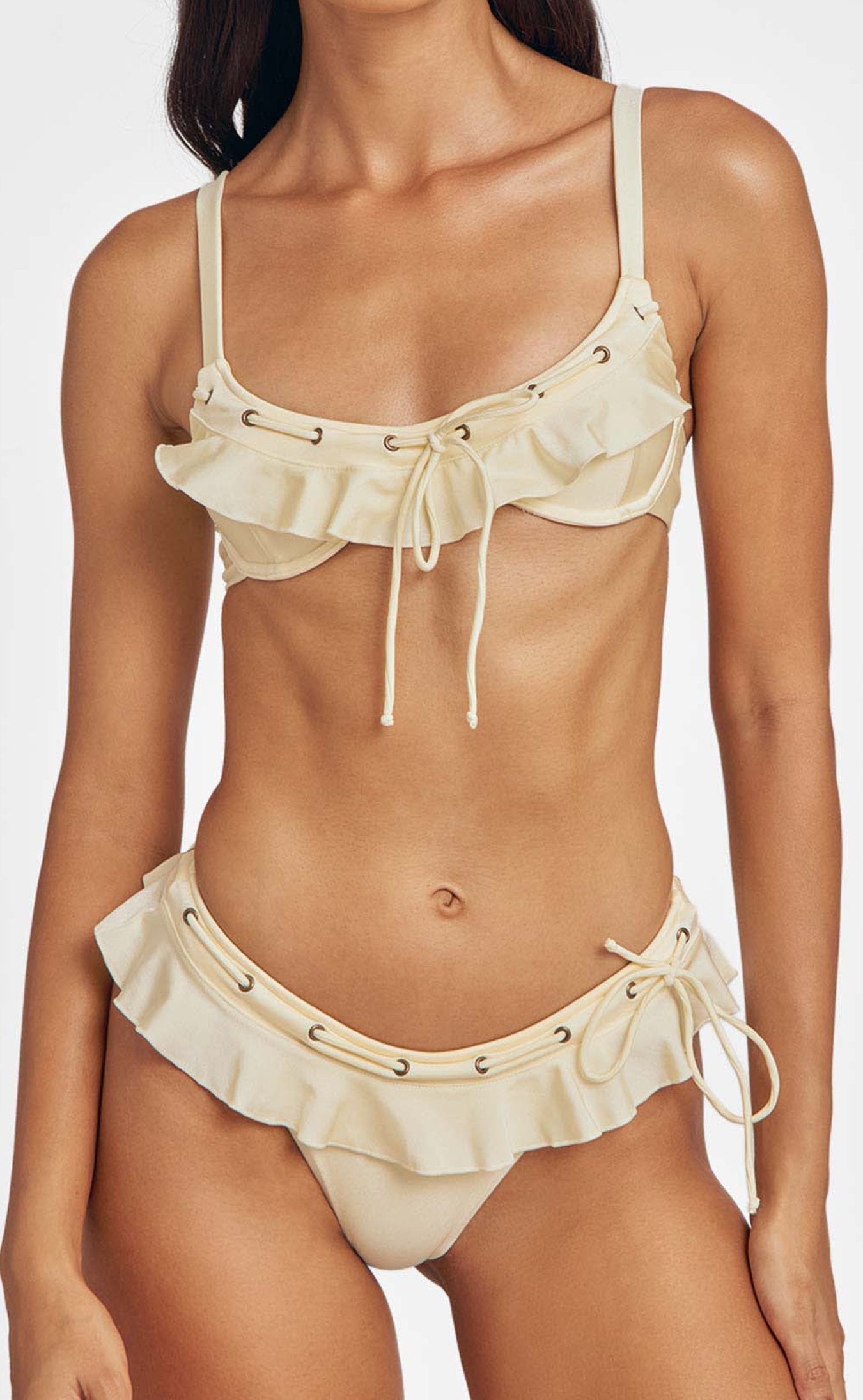 Debi Ruffled Cheeky Bottoms / Butter Yellow
