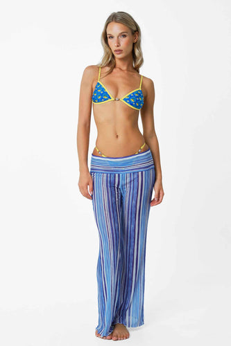 Caitlin Low Waist Mesh Pants / Ocean Stripe