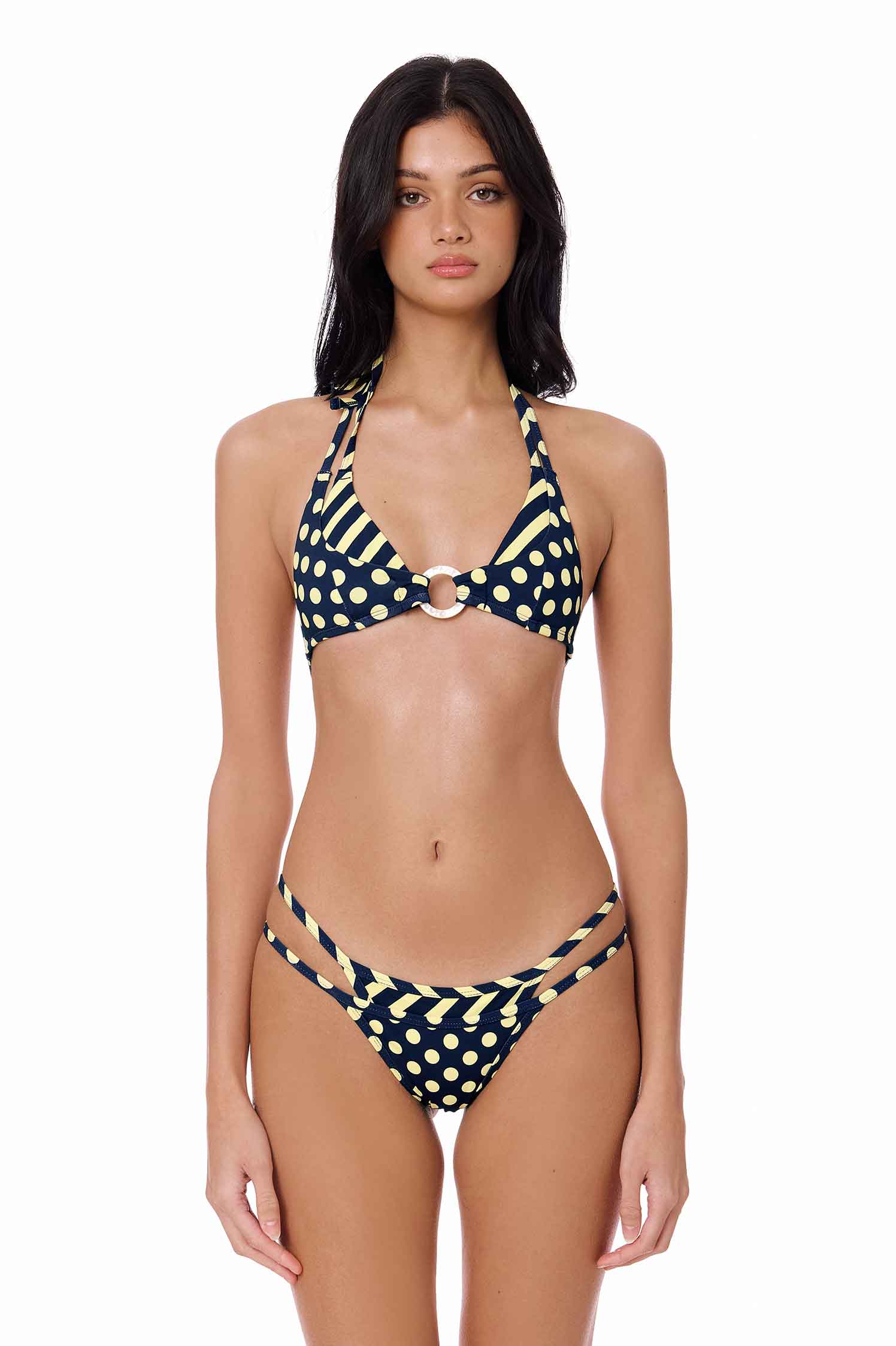 Felicia Double-Layer Halter Top / Costa Limone