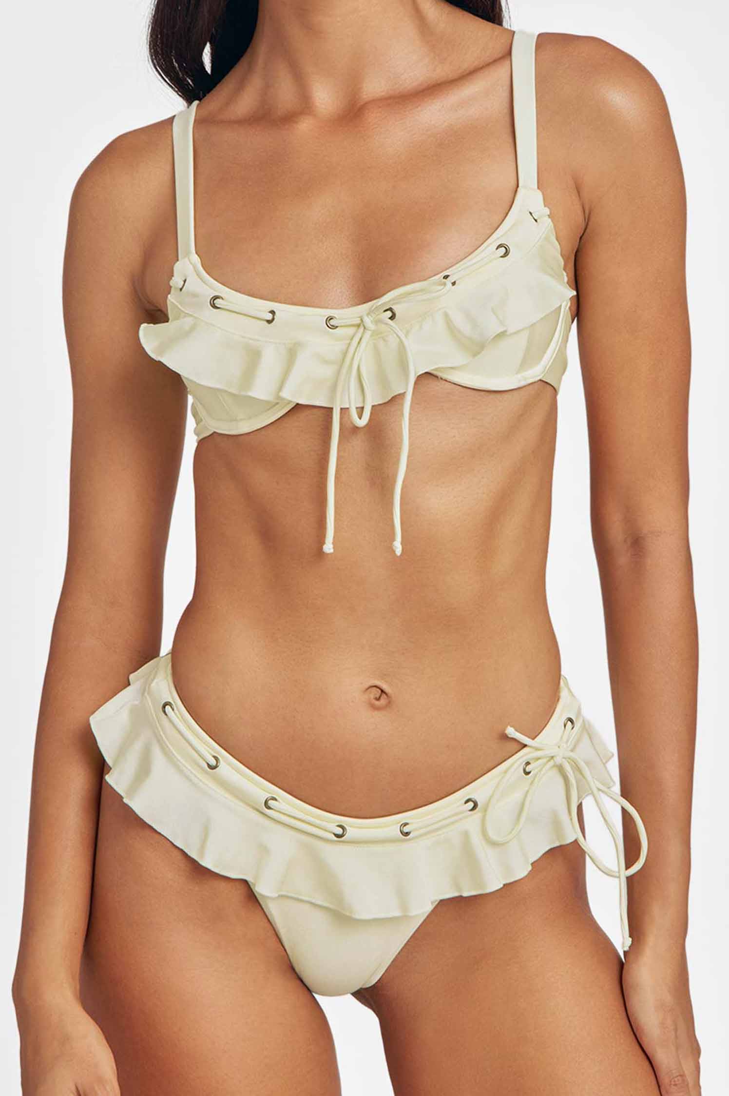 Debi Ruffled Cheeky Bottoms / Butter Yellow