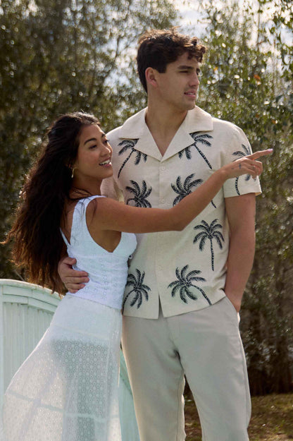 Classic Polo / Embroidered Palm Trees FINAL SALE