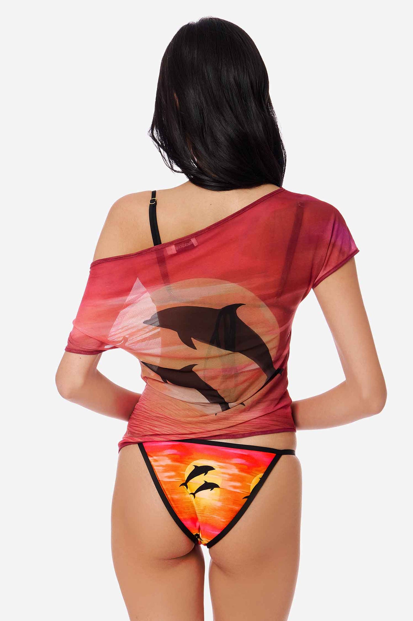 Selah Slouchy Mesh Cover Up Top / Sunset Rider