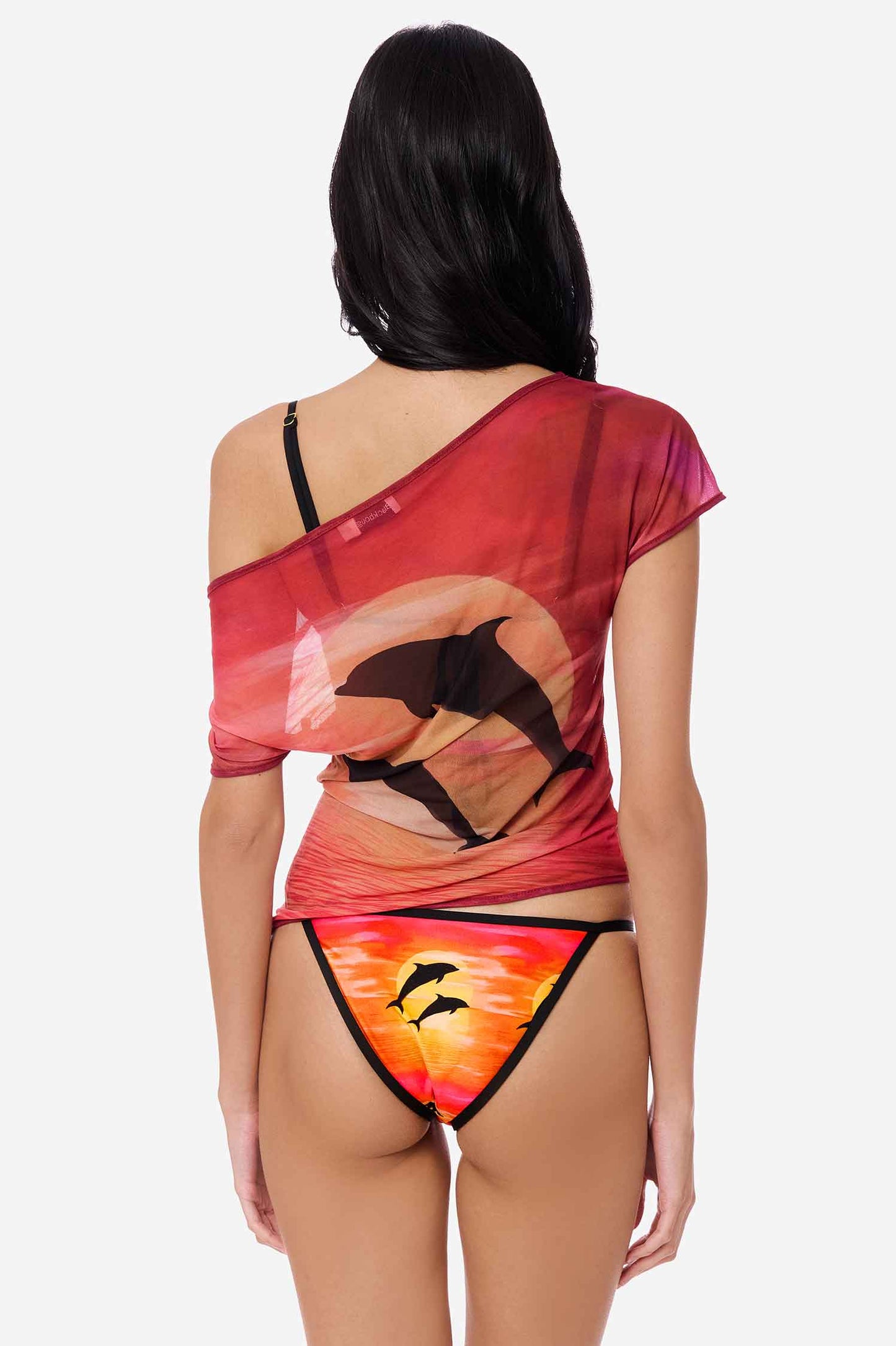 Selah Slouchy Mesh Cover Up Top / Sunset Rider