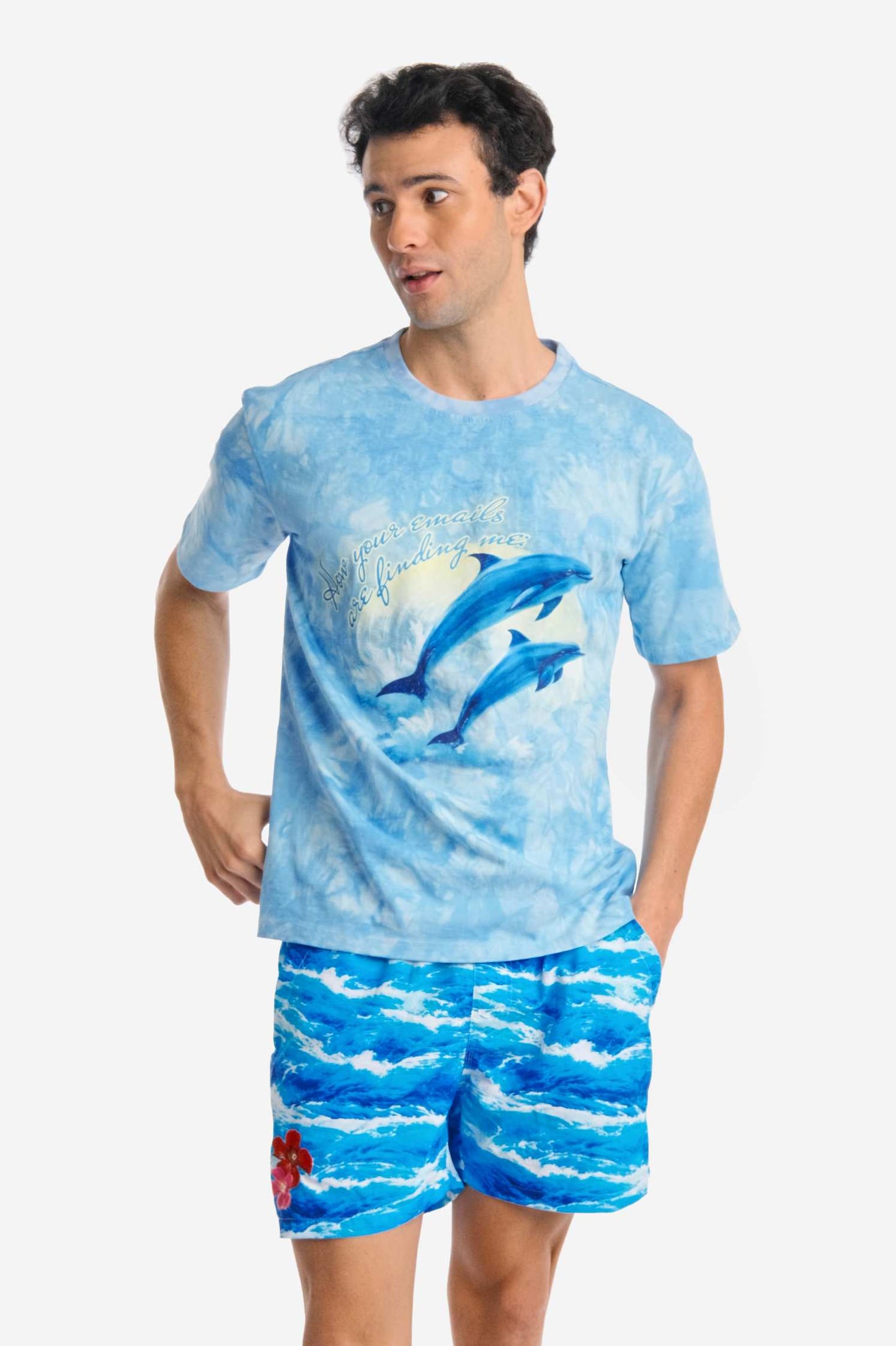 Oversized Graphic Tee / Dolphin Coast
