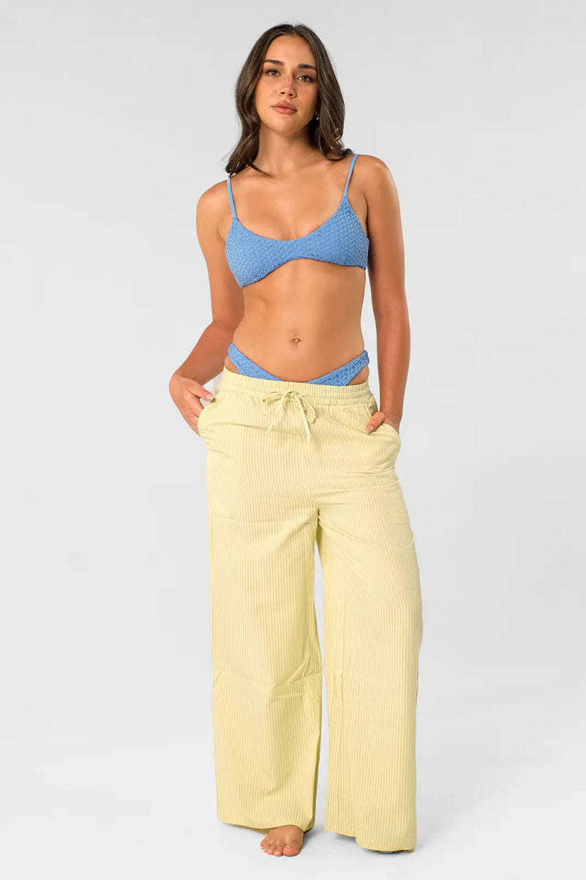Andie Wide Leg Pants / Butter Stripe
