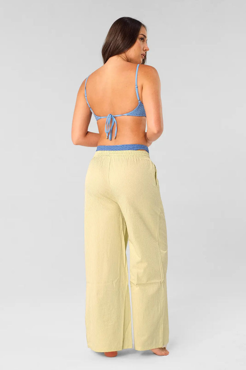 Andie Wide Leg Pants / Butter Stripe