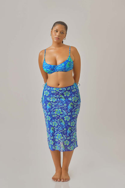 Dev Midi Skirt / Electric Beach