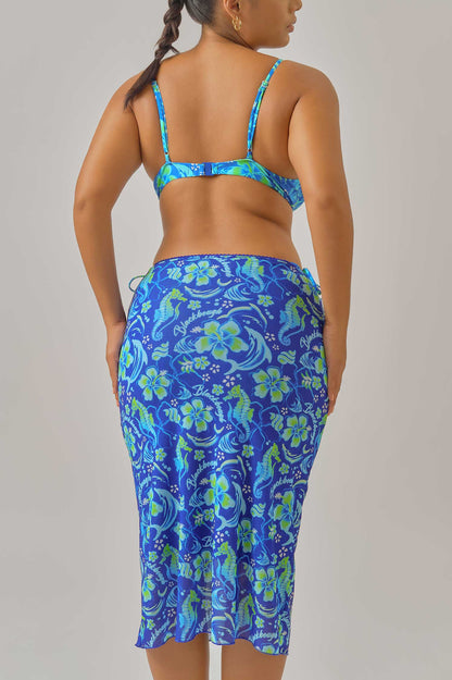 Dev Midi Skirt / Electric Beach