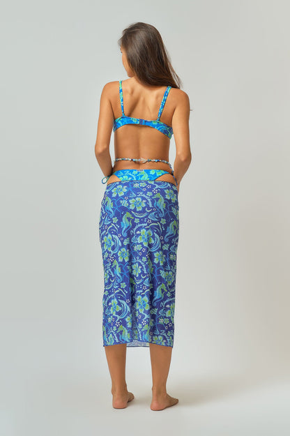 Dev Midi Skirt / Electric Beach