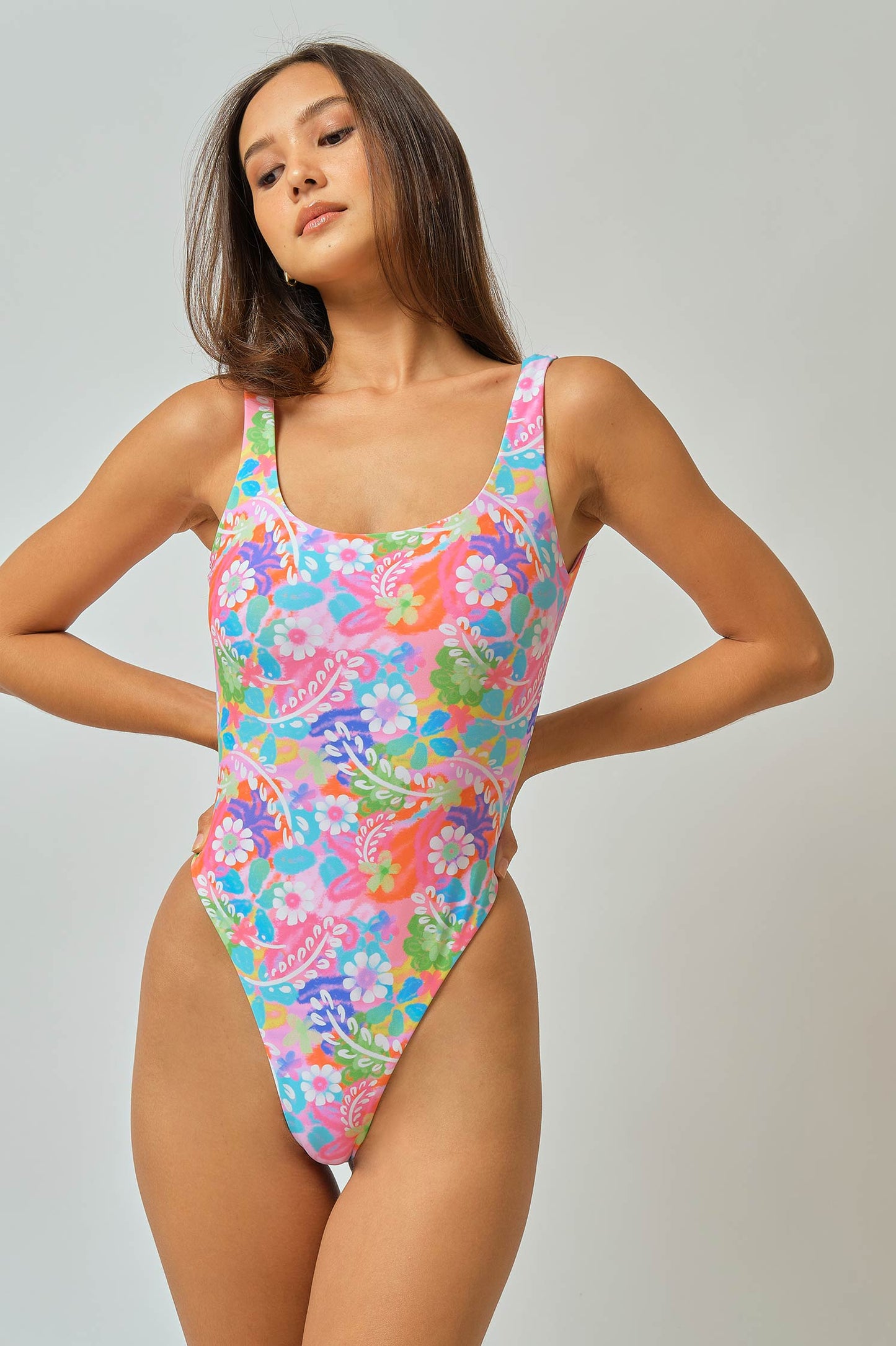 Jena Scoop Back One Piece / Floralffiti FINAL SALE