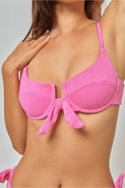 Bella Underwire Top  / Hot Pink Terry FINAL SALE
