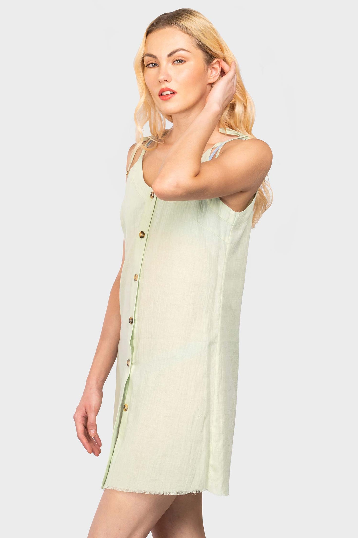 Ellie Linen Dress / Matcha FINAL SALE