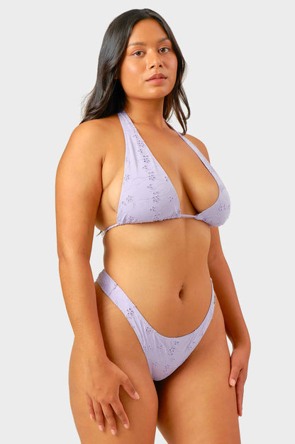 Billie Halterneck Top / Lavender Eyelet FINAL SALE