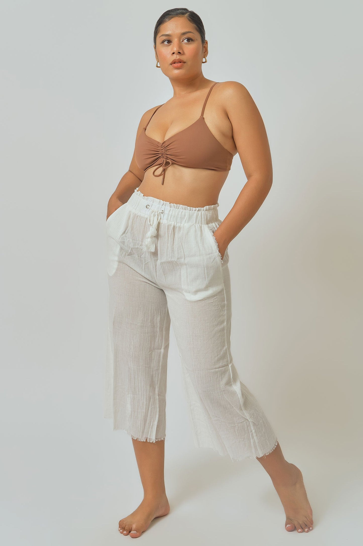 Aya Linen Pants / White - Bikinis & Beachwear | Blackbough Swim