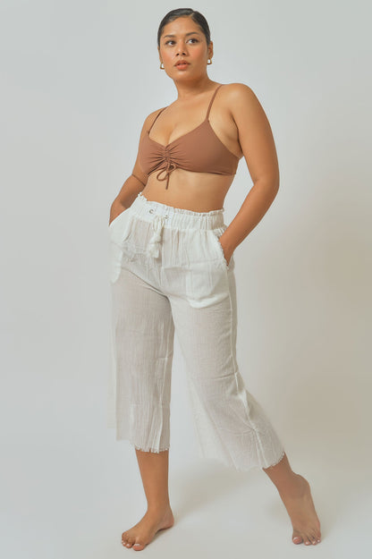 Aya Linen Pants / White - Bikinis & Beachwear | Blackbough Swim