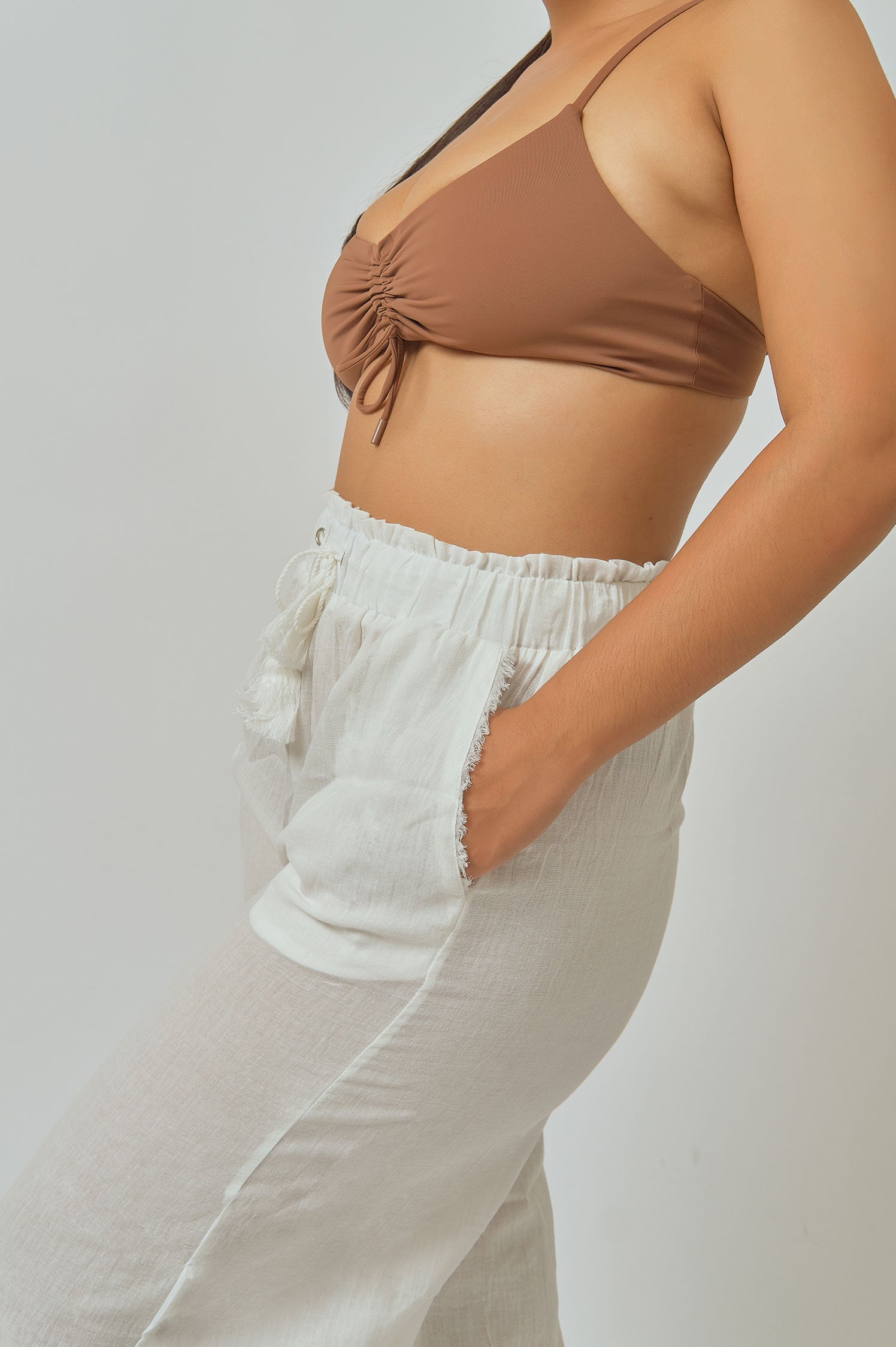 Aya Linen Pants / White - Bikinis & Beachwear | Blackbough Swim