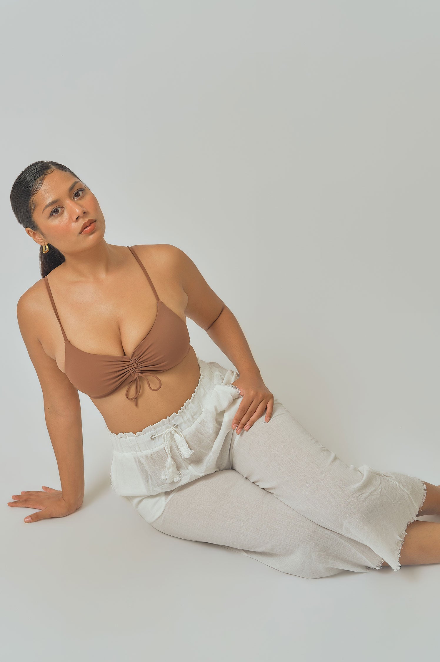 Aya Linen Pants / White - Bikinis & Beachwear | Blackbough Swim