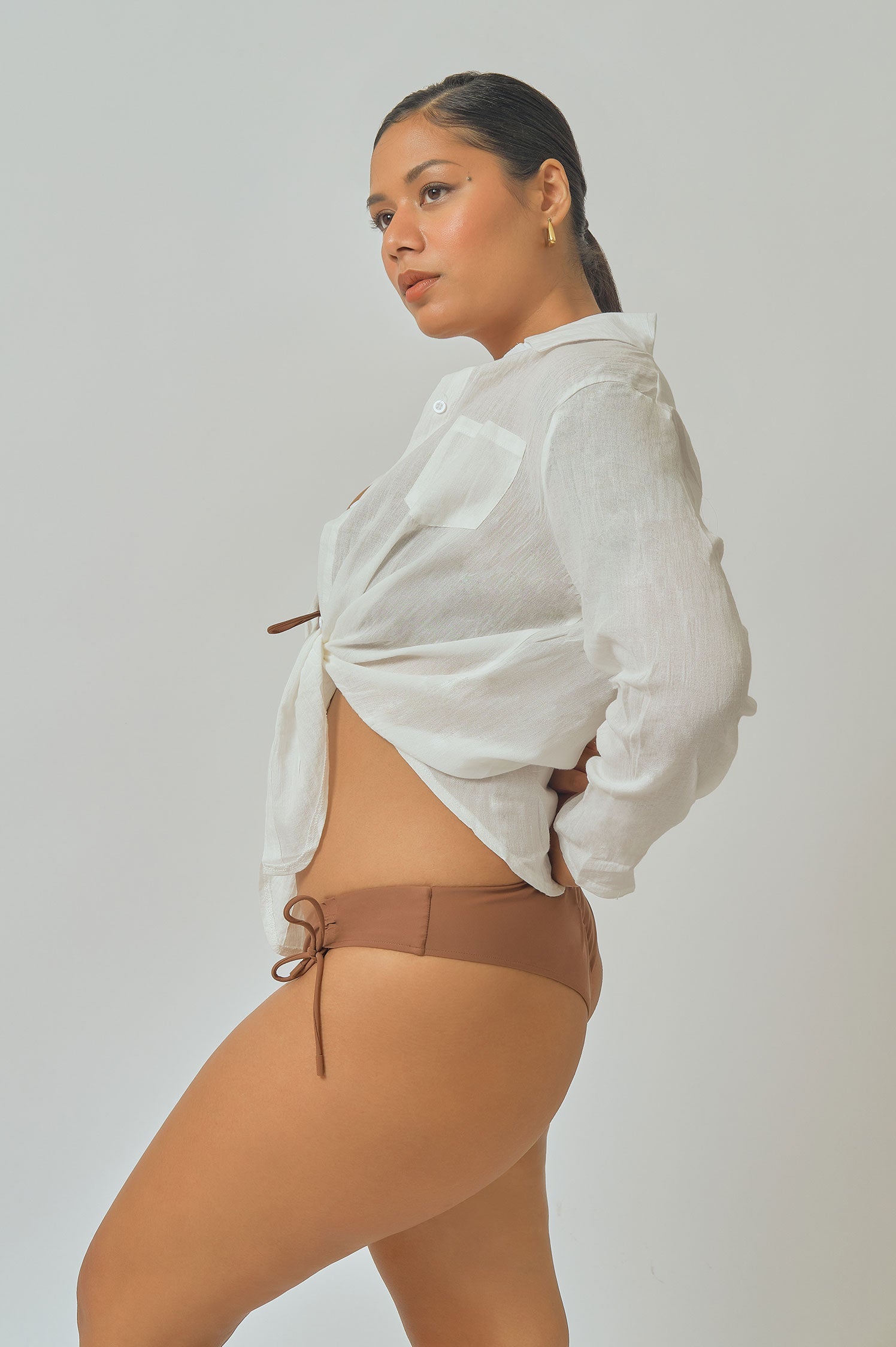 Aya Linen Tee / White - Bikinis & Beachwear | Blackbough Swim