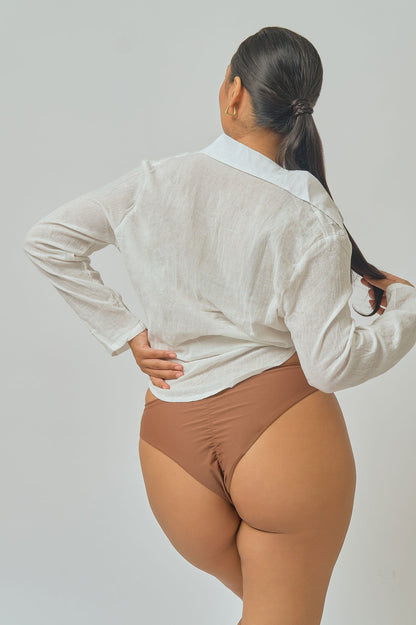 Aya Linen Tee / White - Bikinis & Beachwear | Blackbough Swim
