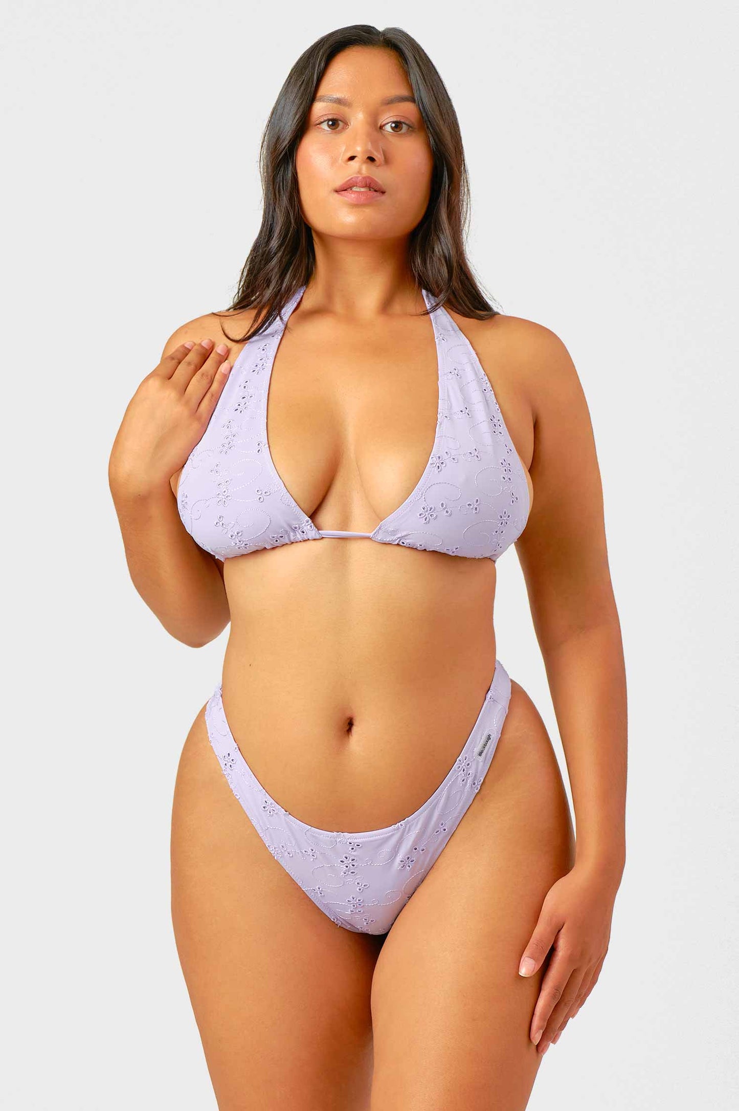 Billie Halterneck Top / Lavender Eyelet FINAL SALE